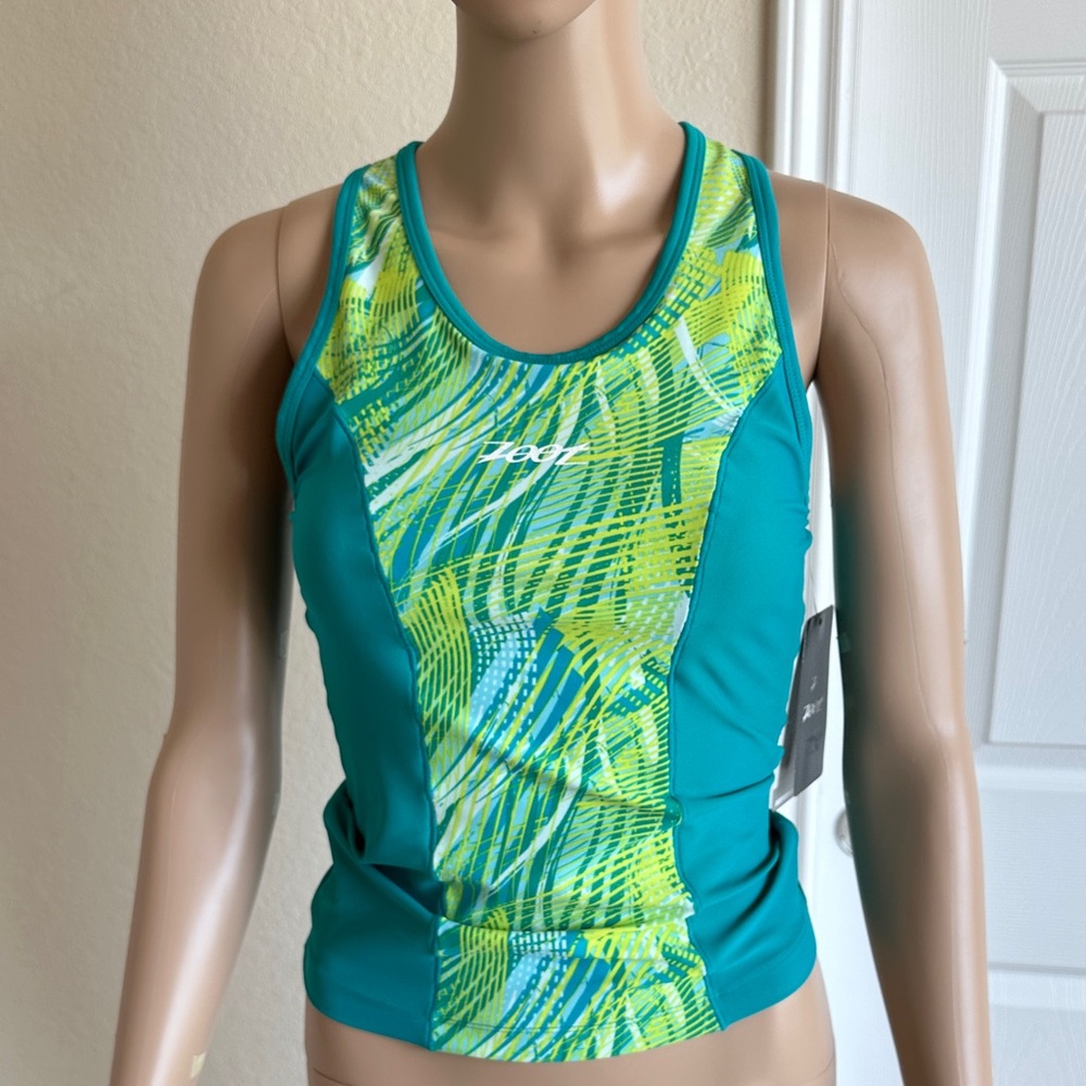 NWT Zoot Vibrant Teal and Lime Tank Top Sz. S